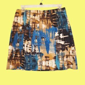 💚 A-line Abstract Brushstroke Pattern Skirt Sz 12 by Limited
